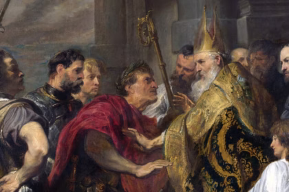 390: Santo Ambrósio impede a entrada de Teodósio I na igreja