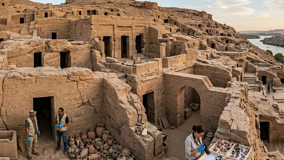 Rede de tumbas revela tesouros no Egito