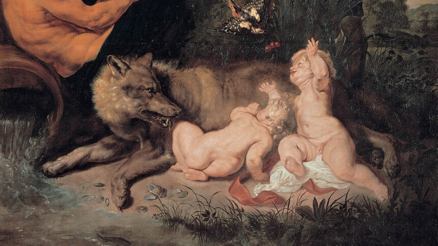 A fundação de Roma: Rômulo, Remo e a loba Capitolina